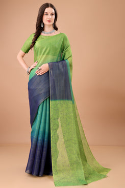 Vibrant & Colourful Weightless Zari Woven Soft Poly Silk Saree with Blouse for those Special Events & Parties