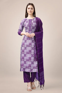 Admyrin Purple Trendy Designer Heavy Rayon  Embroidery & Fancy Lace Work Readymade Suit