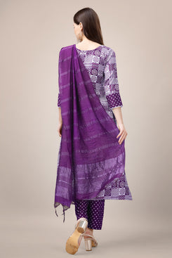 Admyrin Purple Trendy Designer Heavy Rayon  Embroidery & Fancy Lace Work Readymade Suit