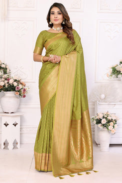 Admyrin Premium Soft Silk Zari Woven Designer Party Wear Saree with Blouse Piece