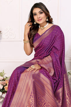 Admyrin Premium Soft Silk Zari Woven Designer Party Wear Saree with Blouse Piece