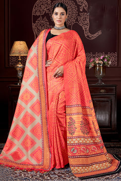 Admyrin Pashmina Traditional Functions Wear Digitally Printed Saree with Shawl