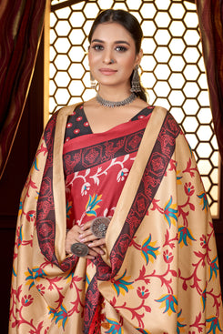 Admyrin Pashmina Traditional Functions Wear Digitally Printed Saree with Shawl