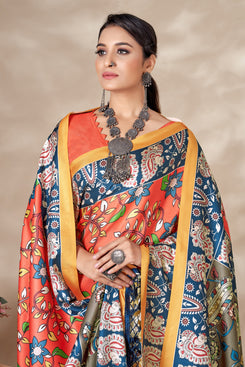 Admyrin Pashmina Traditional Functions Wear Digitally Printed Saree with Shawl