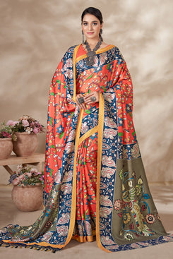 Admyrin Pashmina Traditional Functions Wear Digitally Printed Saree with Shawl