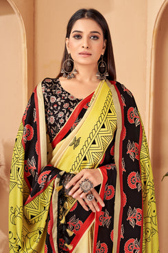 Admyrin Pashmina Traditional Functions Wear Digitally Printed Saree with Shawl