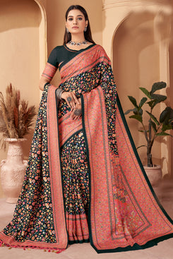 Admyrin Pashmina Traditional Functions Wear Digitally Printed Saree with Shawl