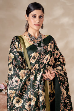 Admyrin Pashmina Traditional Functions Wear Digitally Printed Saree with Shawl