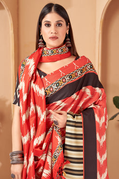 Admyrin Pashmina Traditional Functions Wear Digitally Printed Saree with Shawl