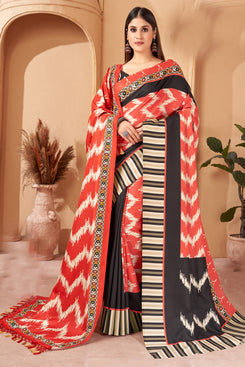 Admyrin Pashmina Traditional Functions Wear Digitally Printed Saree with Shawl