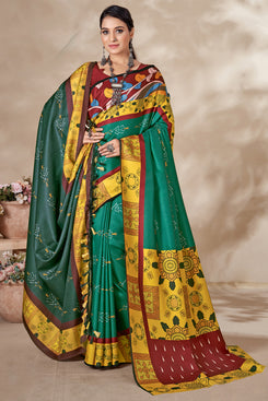 Admyrin Pashmina Traditional Functions Wear Digitally Printed Saree with Shawl