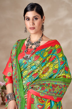 Admyrin Pashmina Traditional Functions Wear Digitally Printed Saree with Shawl