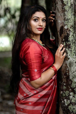 Admyrin Designer Multi Colour Banarasi Art Silk Function Wear Saree with Blouse Piece