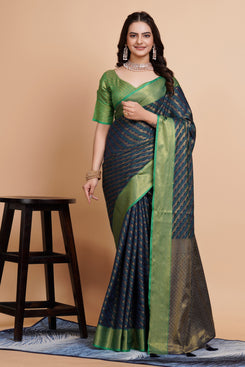 Admyrin Banarasi Silk Designer Function Wear Saree with Blouse Piece