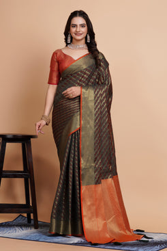 Admyrin Banarasi Silk Designer Function Wear Saree with Blouse Piece