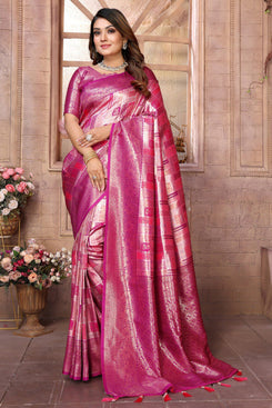 Admyrin Multi Colour Banarasi Chaturi Silk Party Wear Banarasi Saree with Blouse Piece