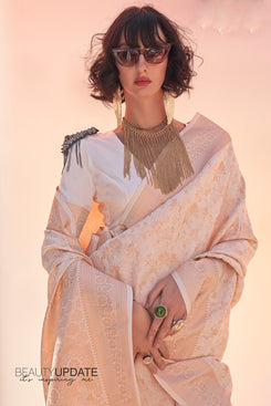 Admyrin Handloom Weaving Silk Festival Wear Saree with Blouse Piece