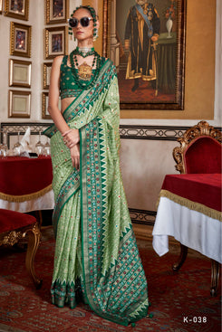 Admyrin Soft Silk Festival Wear Printed Saree with Blouse Piece