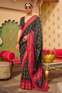 Admyrin Sigma Silk Digitally Printed Traditional Saree with Blouse Piece