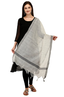 Admyrin Grey Cotton Printed Fancy Dupatta